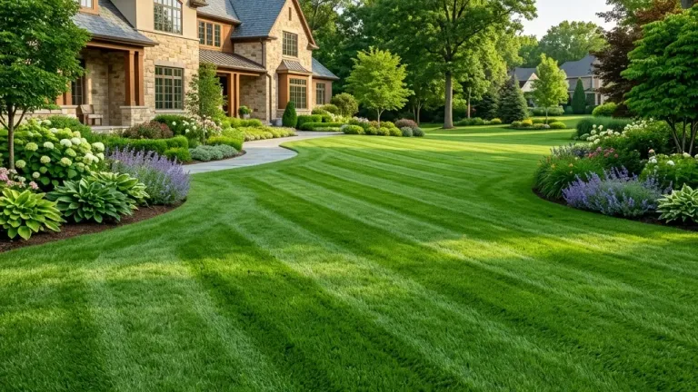 A lush, vibrant green suburban lawn symbolizing healthy biological balance.