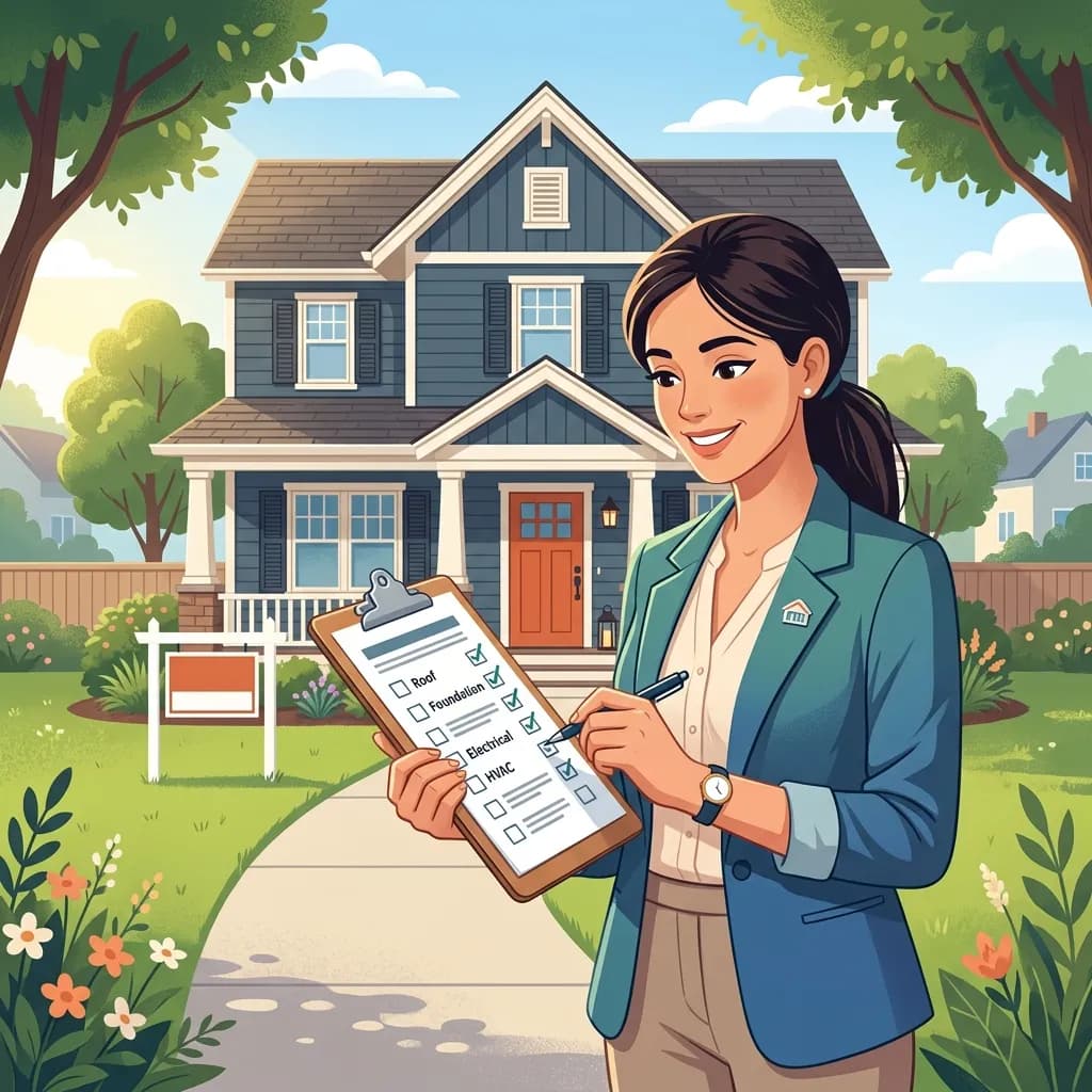 A licensed home inspector examining outdoor septic tank access ports in a backyard with clipboard, representing a thorough pre-purchase septic inspection process.